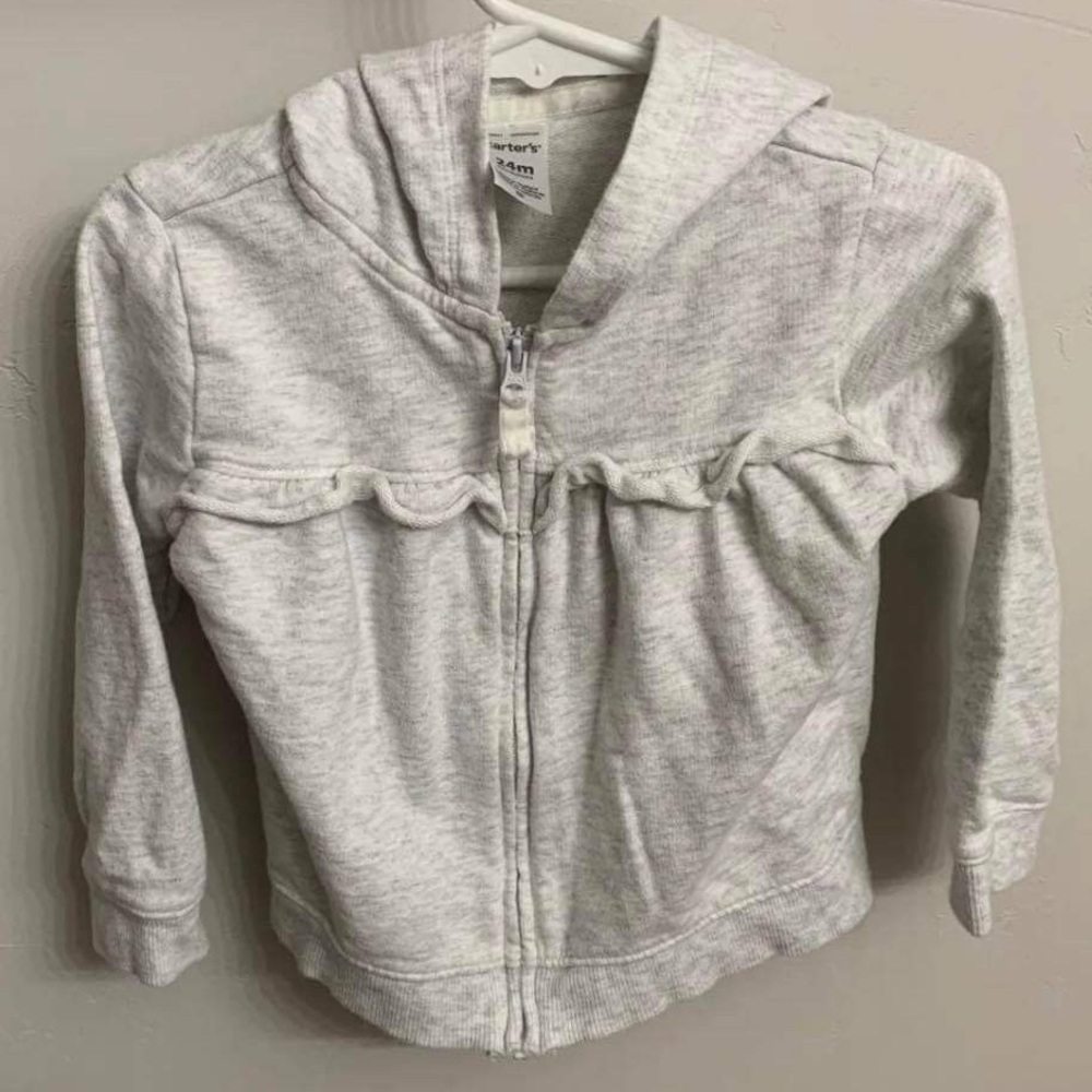 Carter’s terry cloth hoodie in gray size 24 months